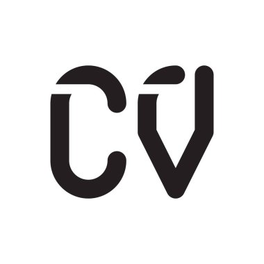 cv ilk harf vektör logo simgesi