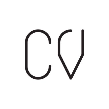 cv ilk harf vektör logo simgesi