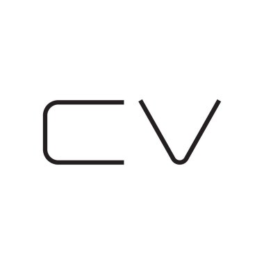 cv ilk harf vektör logo simgesi
