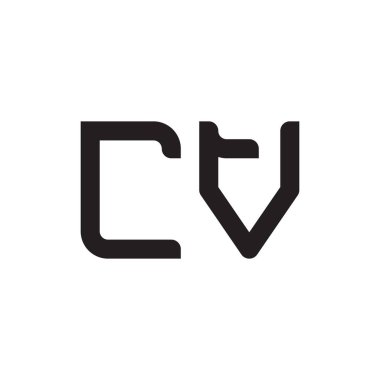 cv ilk harf vektör logo simgesi