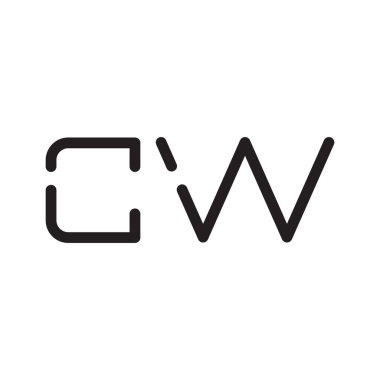cw ilk harf vektör logo simgesi