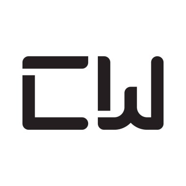cw ilk harf vektör logo simgesi