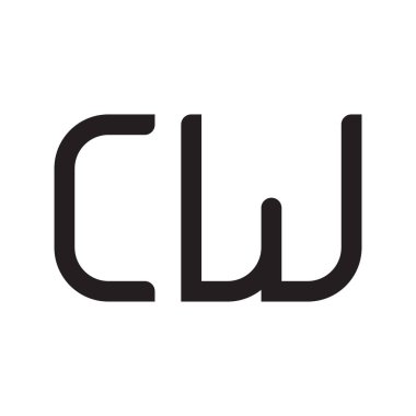 cw ilk harf vektör logo simgesi