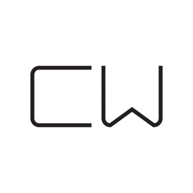 cw ilk harf vektör logo simgesi