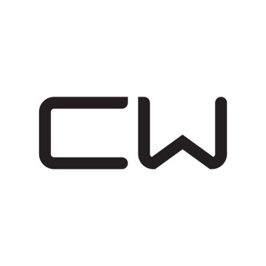 cw ilk harf vektör logo simgesi