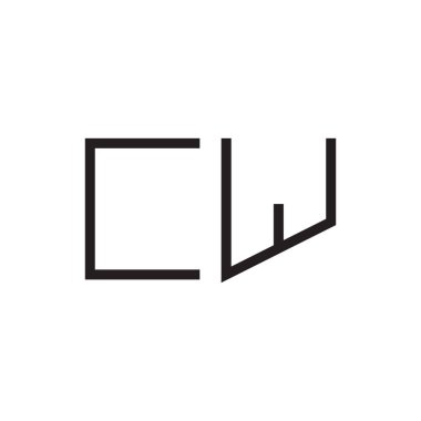 cw ilk harf vektör logo simgesi