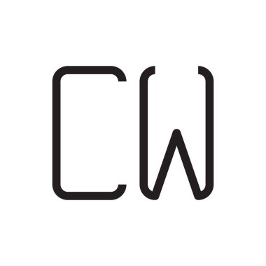 cw ilk harf vektör logo simgesi