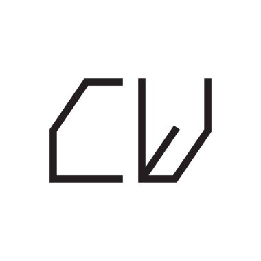 cw ilk harf vektör logo simgesi