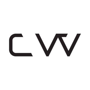 cw ilk harf vektör logo simgesi