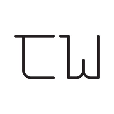 cw ilk harf vektör logo simgesi