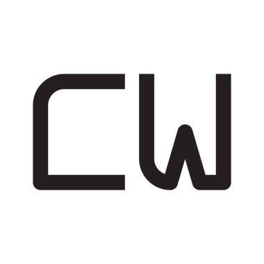 cw ilk harf vektör logo simgesi