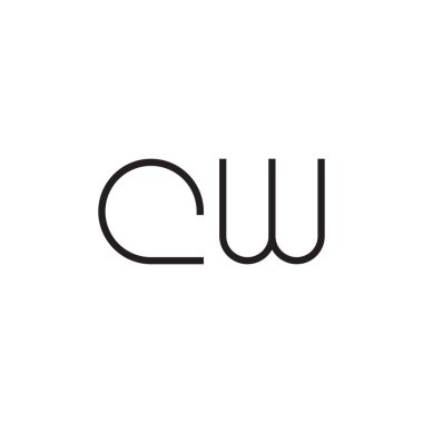 cw ilk harf vektör logo simgesi