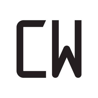 cw ilk harf vektör logo simgesi