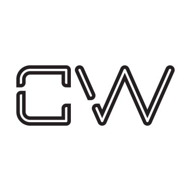 cw ilk harf vektör logo simgesi