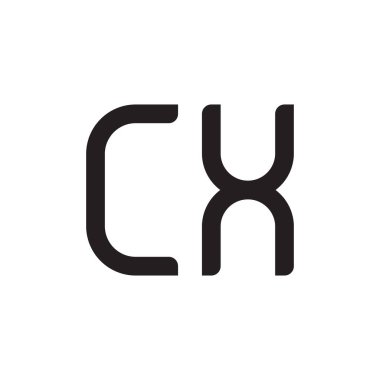 cx ilk harf vektör logo simgesi