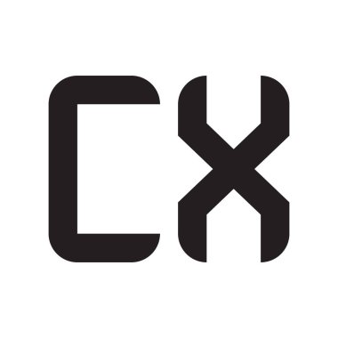 cx ilk harf vektör logo simgesi