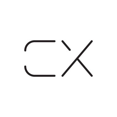 cx ilk harf vektör logo simgesi