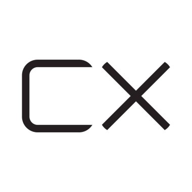 cx ilk harf vektör logo simgesi