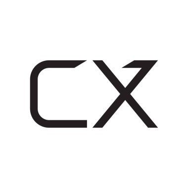 cx ilk harf vektör logo simgesi