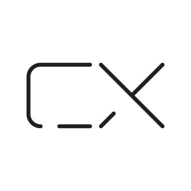 cx ilk harf vektör logo simgesi