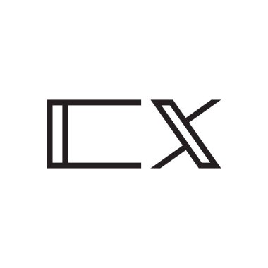 cx ilk harf vektör logo simgesi