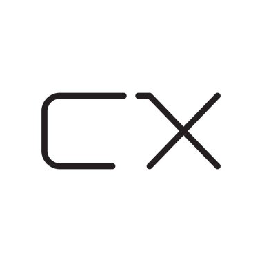 cx ilk harf vektör logo simgesi