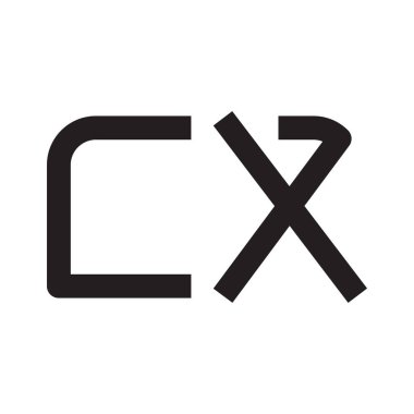 cx ilk harf vektör logo simgesi