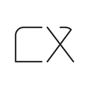 cx ilk harf vektör logo simgesi