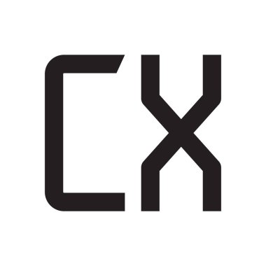cx ilk harf vektör logo simgesi
