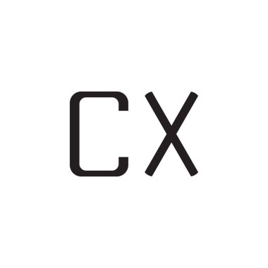 cx ilk harf vektör logo simgesi