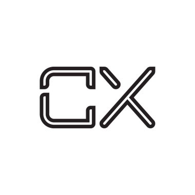 cx ilk harf vektör logo simgesi