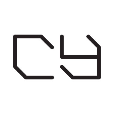 cy ilk harf vektör logo simgesi