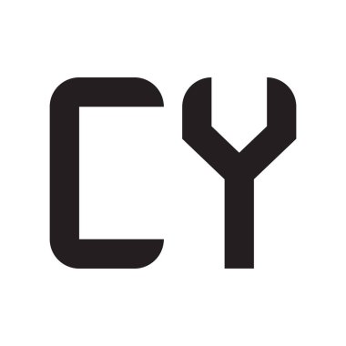 cy ilk harf vektör logo simgesi