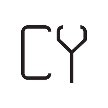 cy ilk harf vektör logo simgesi