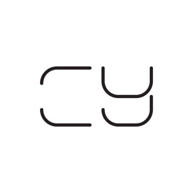 cy ilk harf vektör logo simgesi