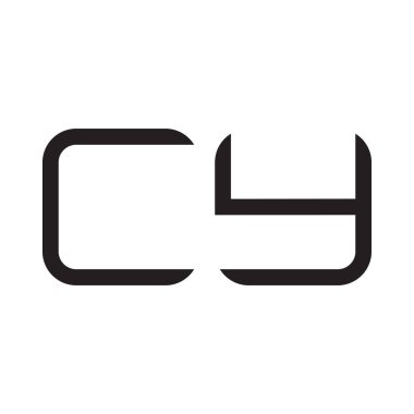 cy ilk harf vektör logo simgesi