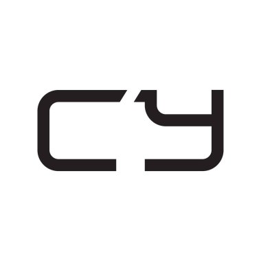 cy ilk harf vektör logo simgesi