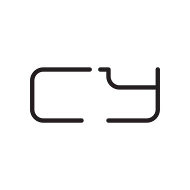 cy ilk harf vektör logo simgesi