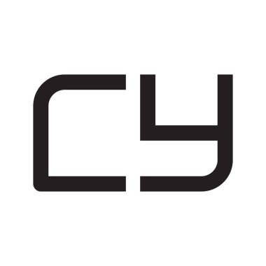 cy ilk harf vektör logo simgesi