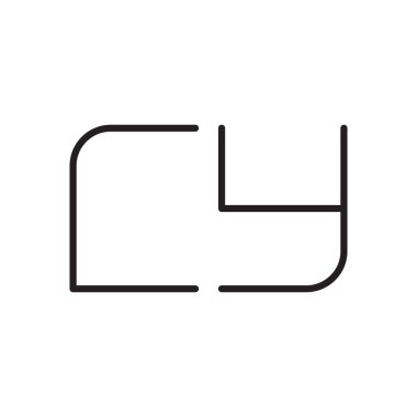 cy ilk harf vektör logo simgesi