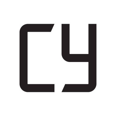 cy ilk harf vektör logo simgesi