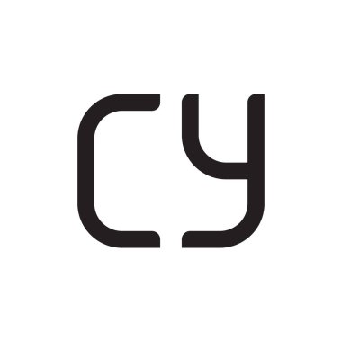 cy ilk harf vektör logo simgesi