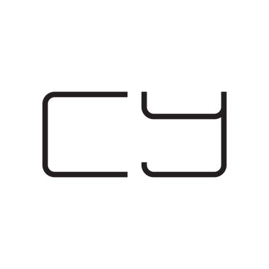 cy ilk harf vektör logo simgesi