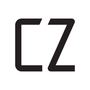 cz ilk harf vektör logosu simgesi