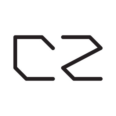 cz ilk harf vektör logosu simgesi