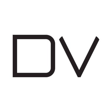 dv ilk harf vektör logo simgesi