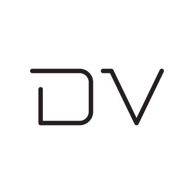 dv ilk harf vektör logo simgesi