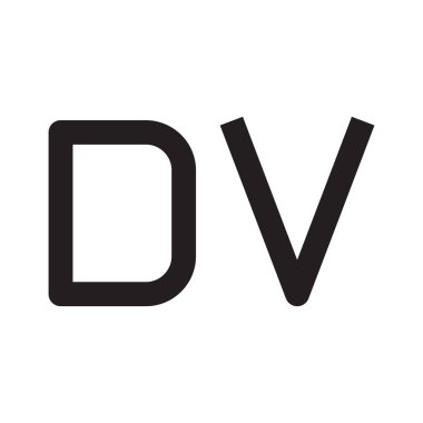 dv ilk harf vektör logo simgesi