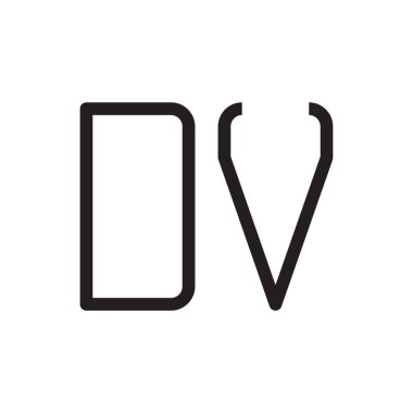 dv ilk harf vektör logo simgesi