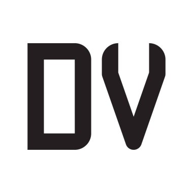 dv ilk harf vektör logo simgesi